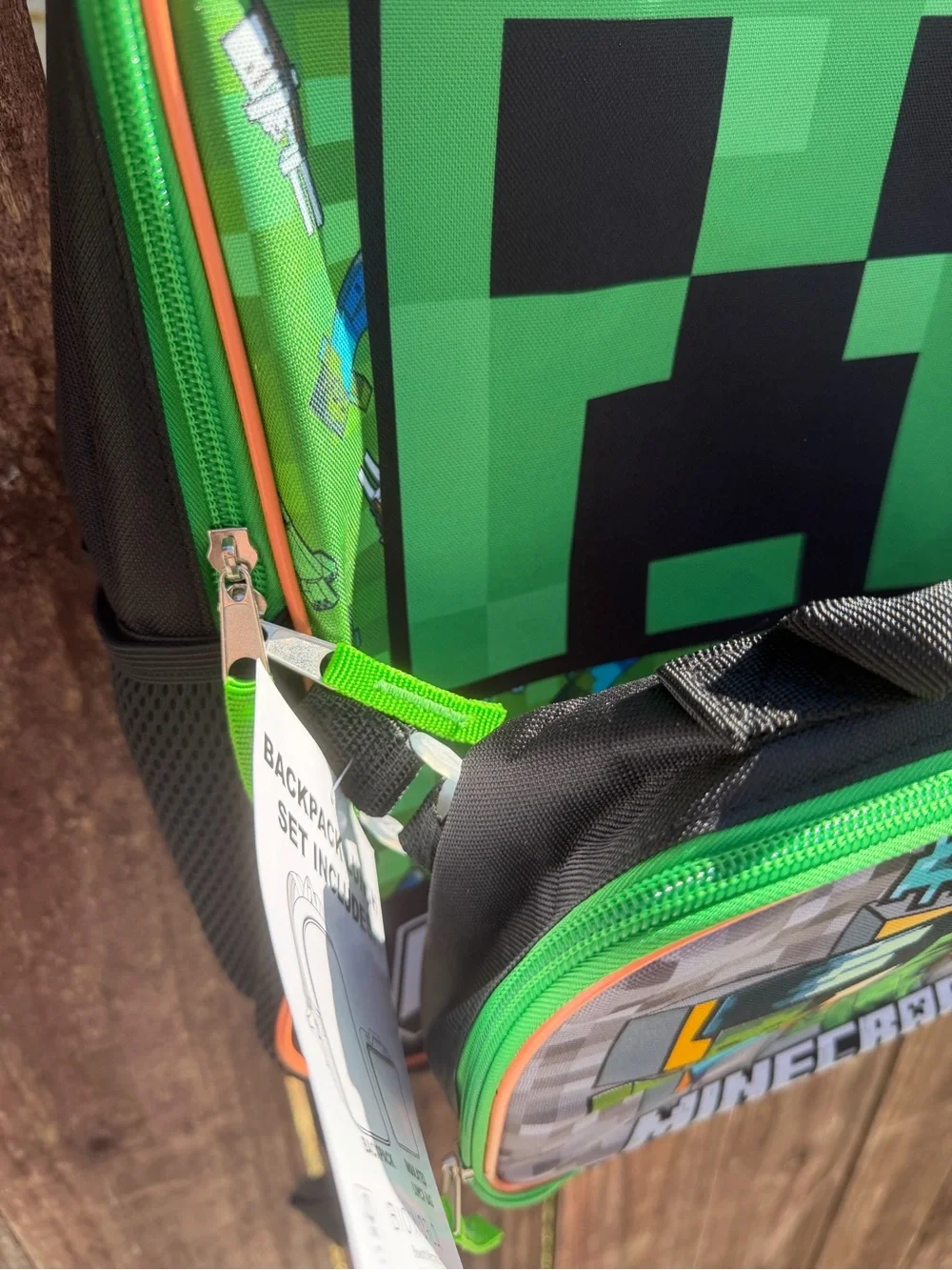 Minecraft Kids Backpack with Creeper and Characters - Green